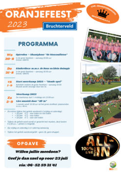 Oranjefeest Bruchterveld 2023 - Visit Hardenberg